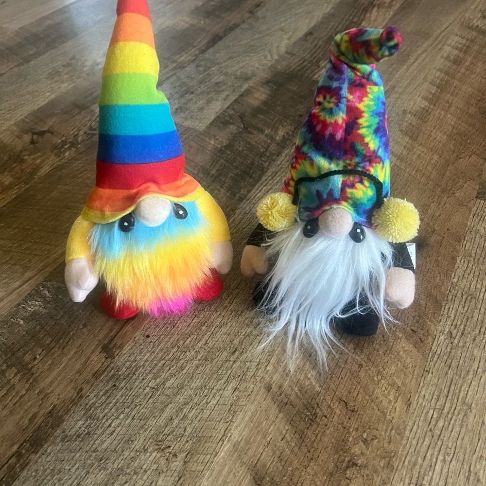 Colorful Rainbow Gnome Plush Decorative Set